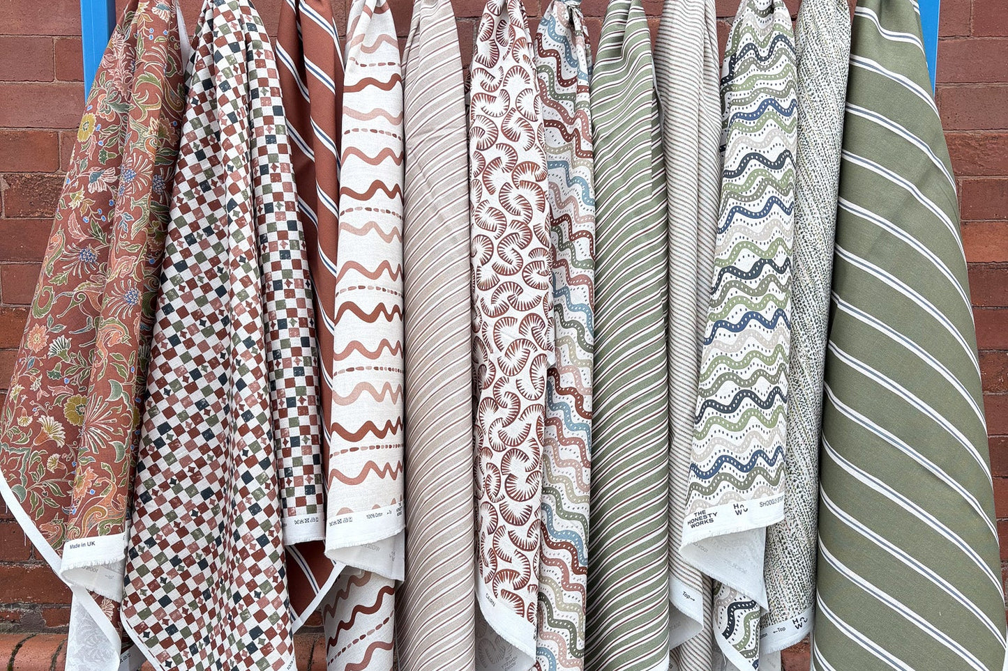 Wiggle Stripe - Terracotta | Luxury Pencil Pleat Curtains - The Honesty Works