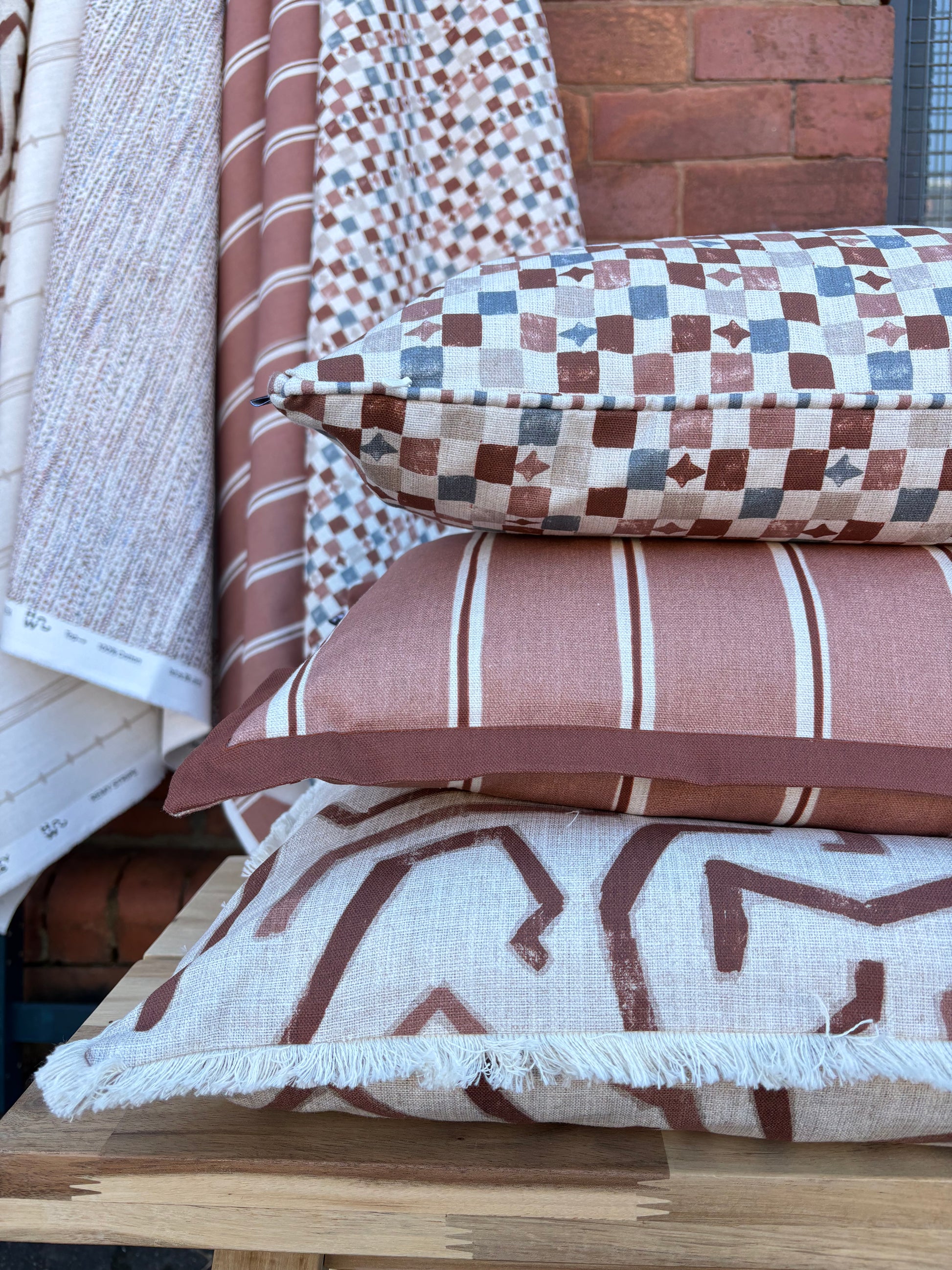 Layla Check- Dusk | Luxury Pencil Pleat Curtains - The Honesty Works