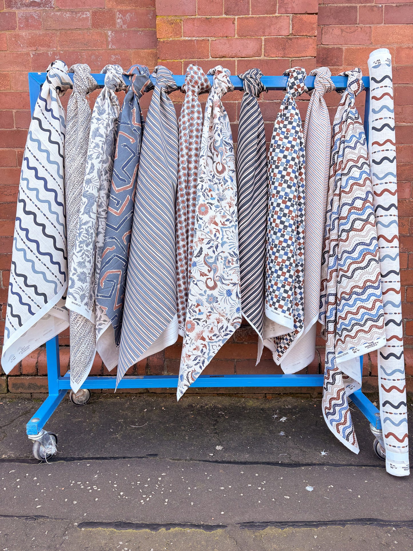 Wiggle Stripe - Navy | Luxury Pencil Pleat Curtains - The Honesty Works