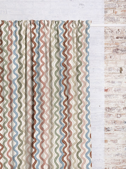 Shoogly Stripe - Autumn | Luxury Pencil Pleat Curtains - The Honesty Works