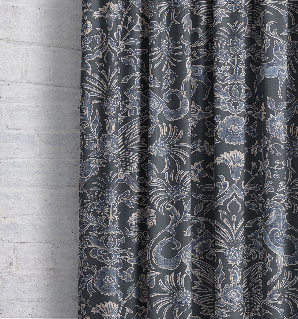 Astrid - Navy | Luxury Pencil Pleat Curtains - The Honesty Works