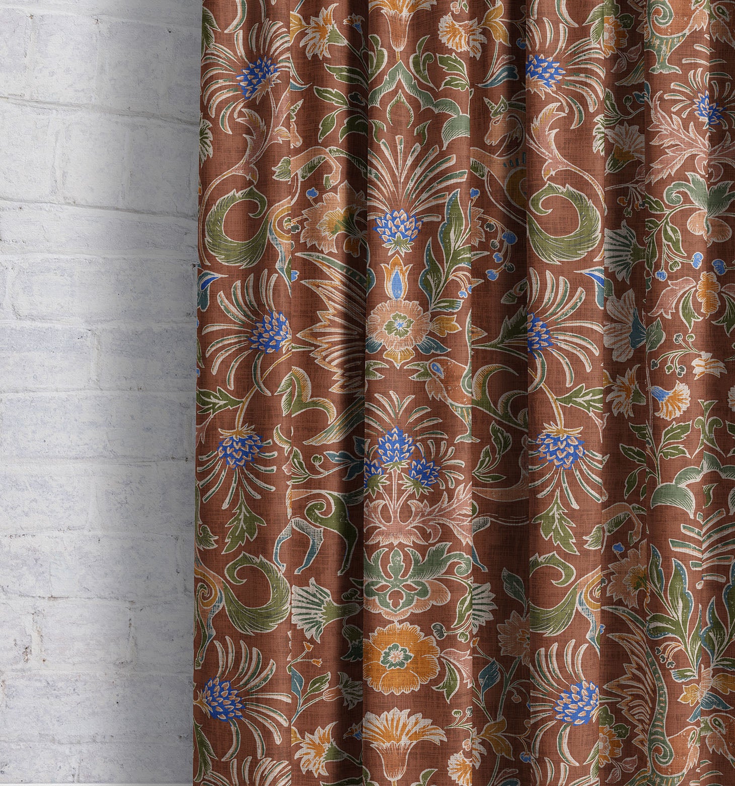 Astrid - Terracotta | Luxury Pencil Pleat Curtains - The Honesty Works