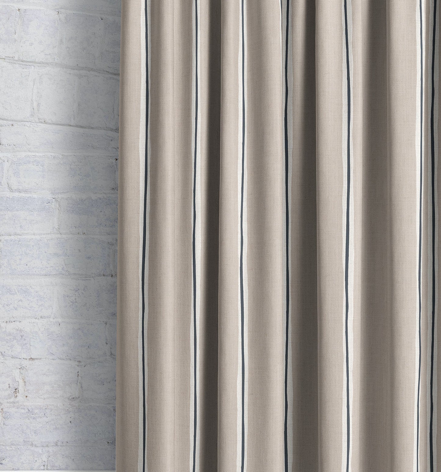 Ayrshire Stripe - Oat | Luxury Pencil Pleat Curtains - The Honesty Works