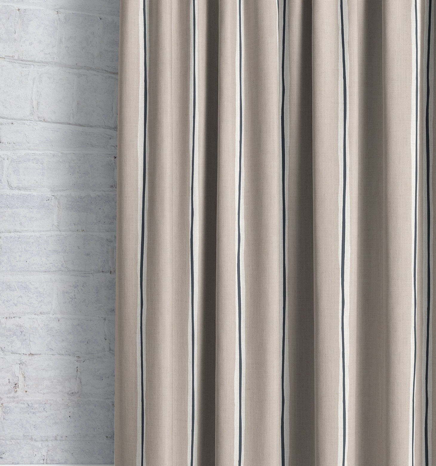 Ayrshire Stripe - Oat | Luxury Pencil Pleat Curtains - The Honesty Works