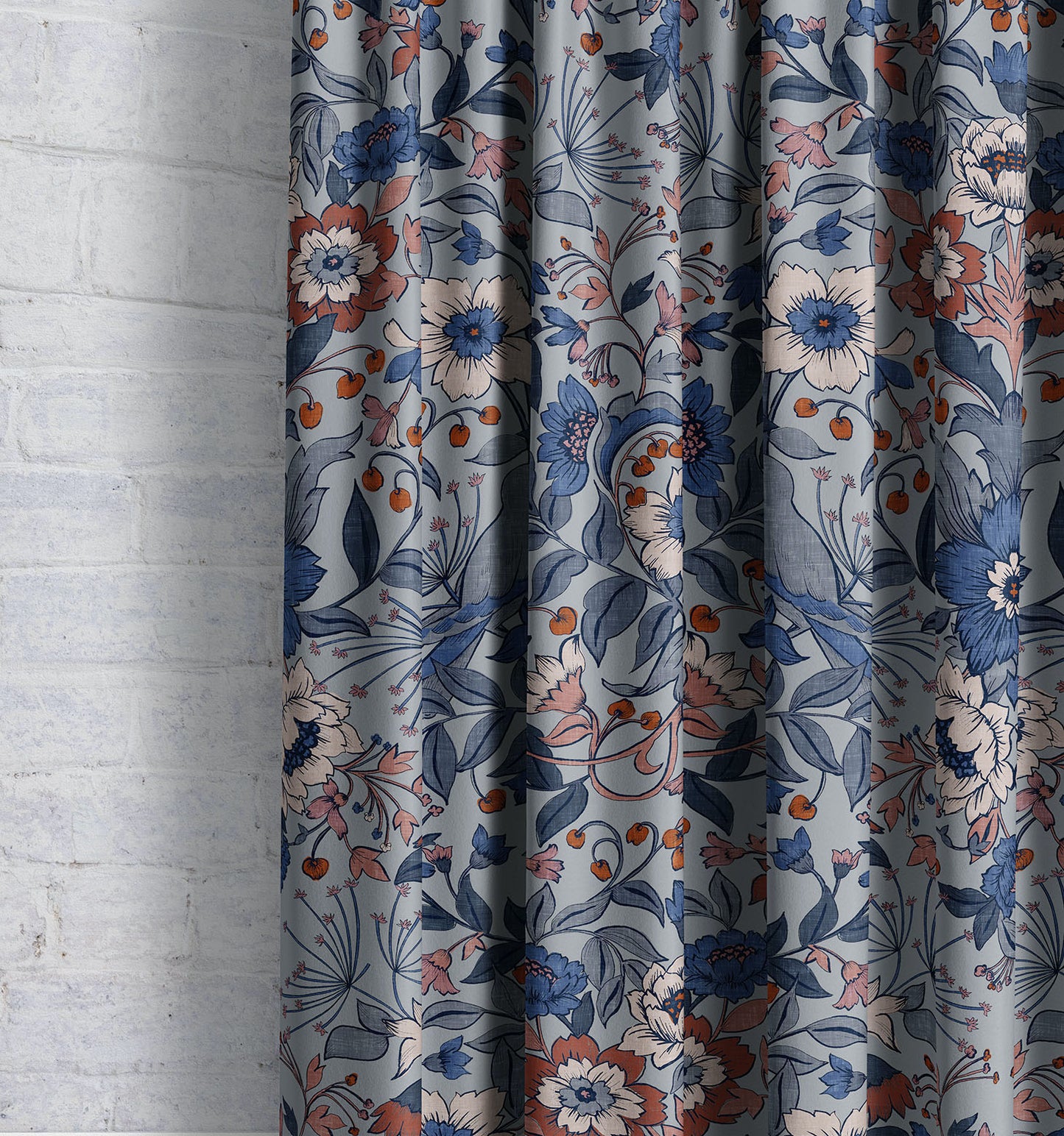Hidden Valley- North Sea Sky | Luxury Pencil Pleat Curtains