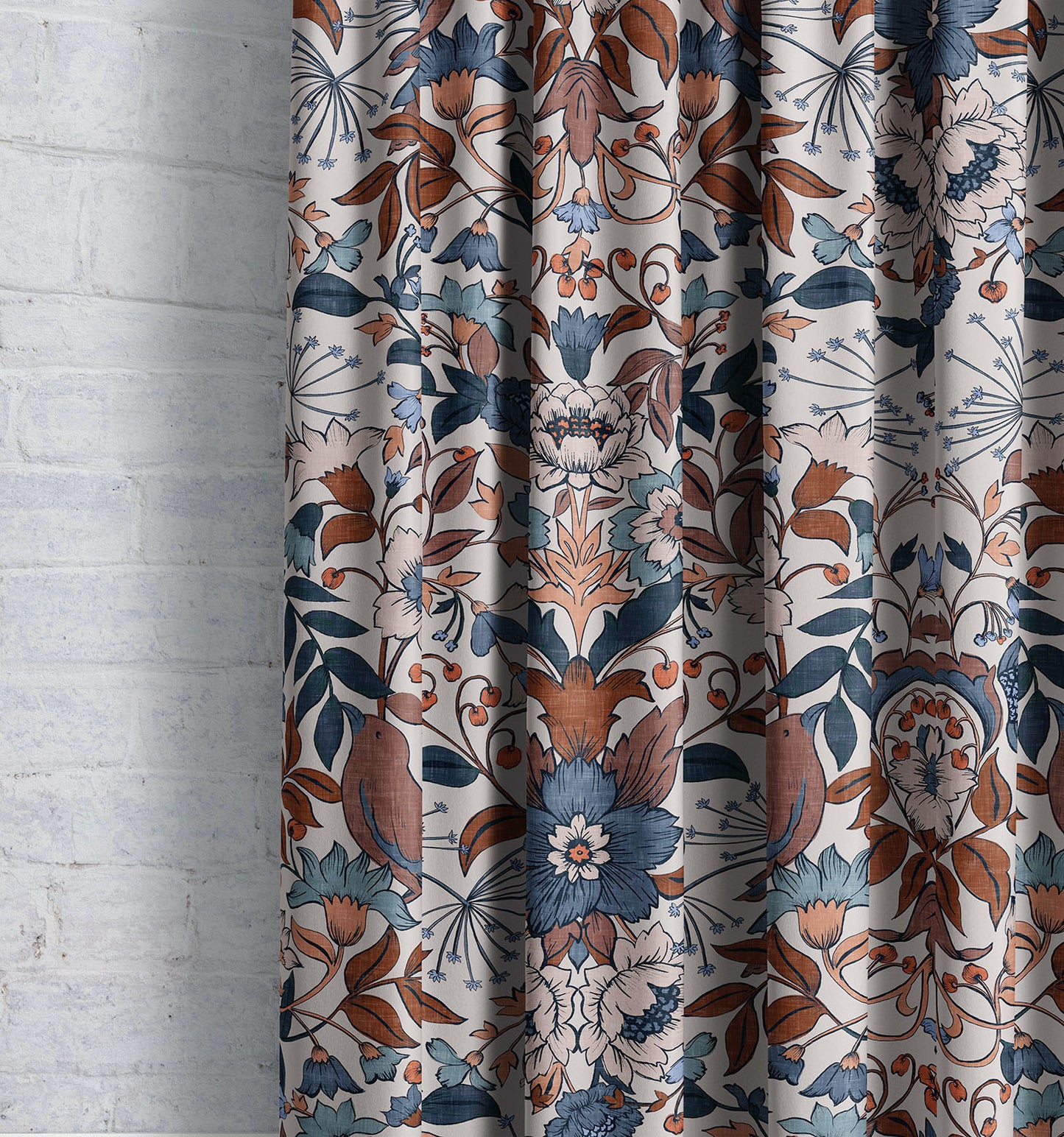 Hidden Valley- Terracotta | Luxury Pencil Pleat Curtains