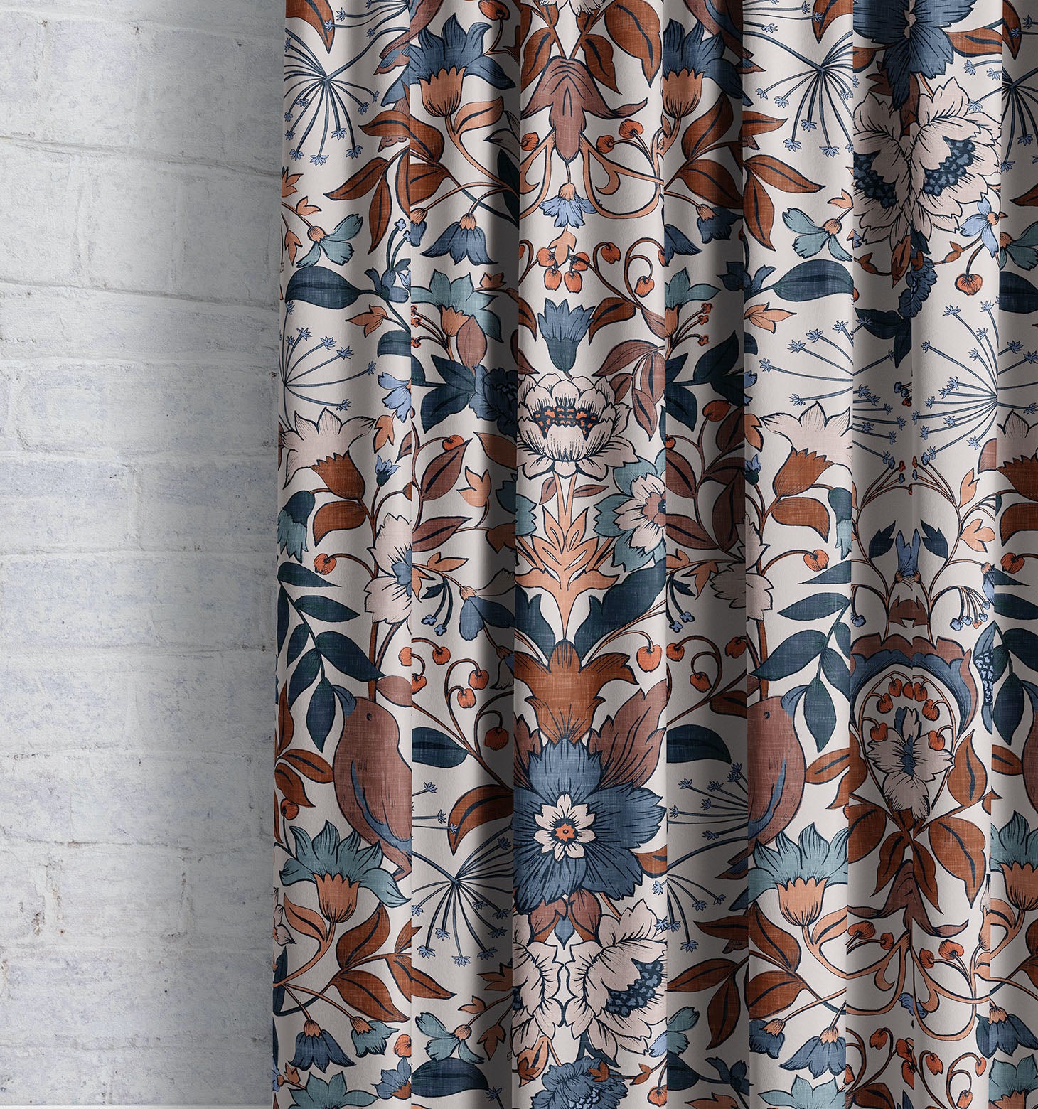 Hidden Valley- Terracotta | Luxury Pencil Pleat Curtains - The Honesty Works