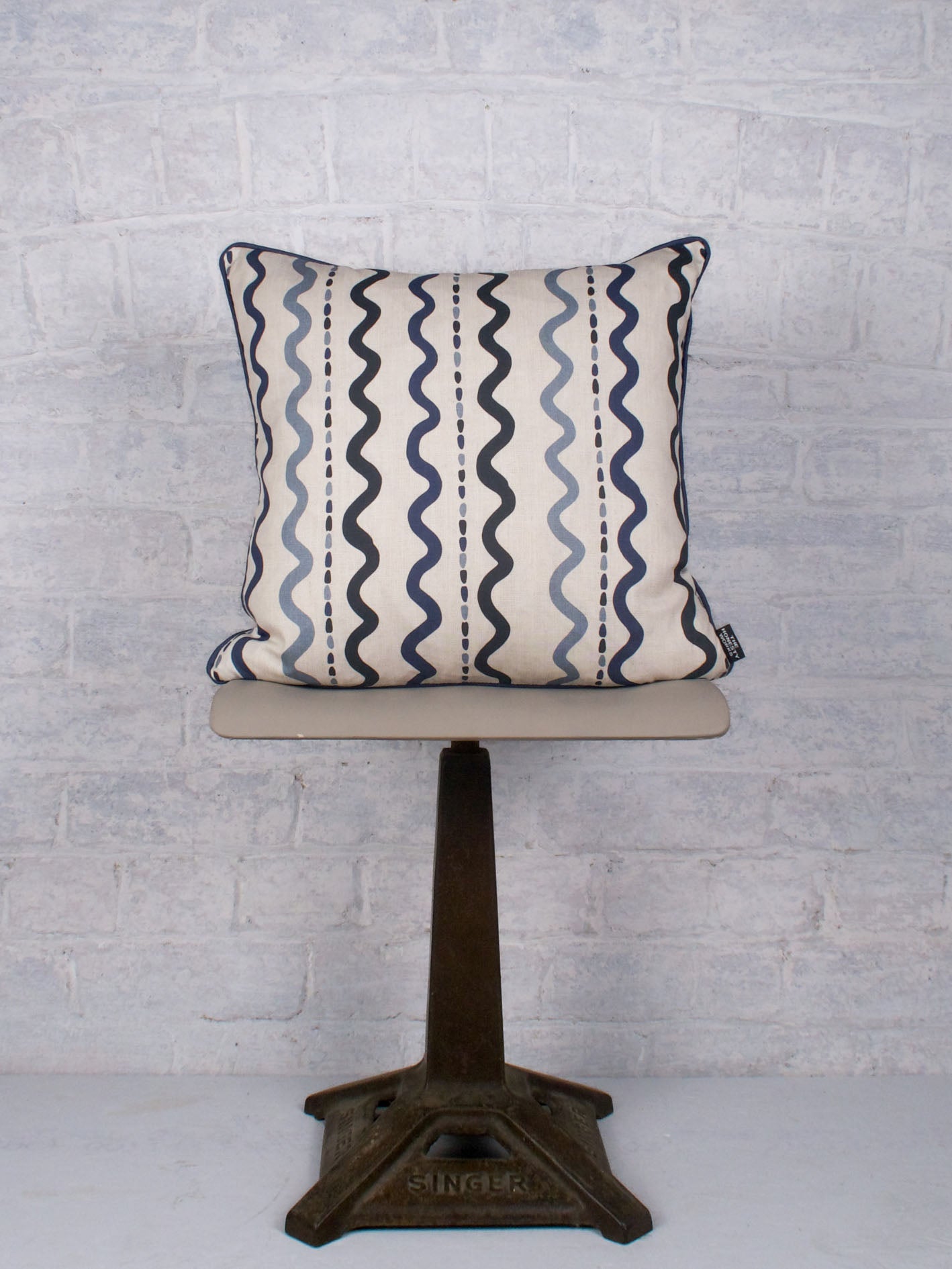Wiggle Stripe - Navy 43cmx43cm - The Honesty Works