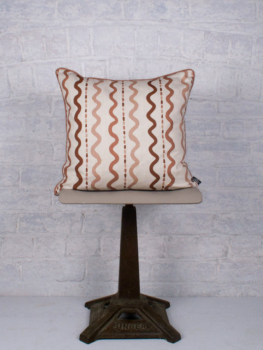 Wiggle Stripe - Terracotta 43cmx43cm - The Honesty Works