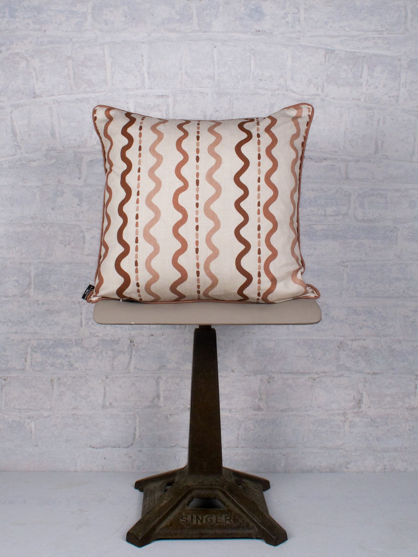 Wiggle Stripe - Terracotta 43cmx43cm - The Honesty Works