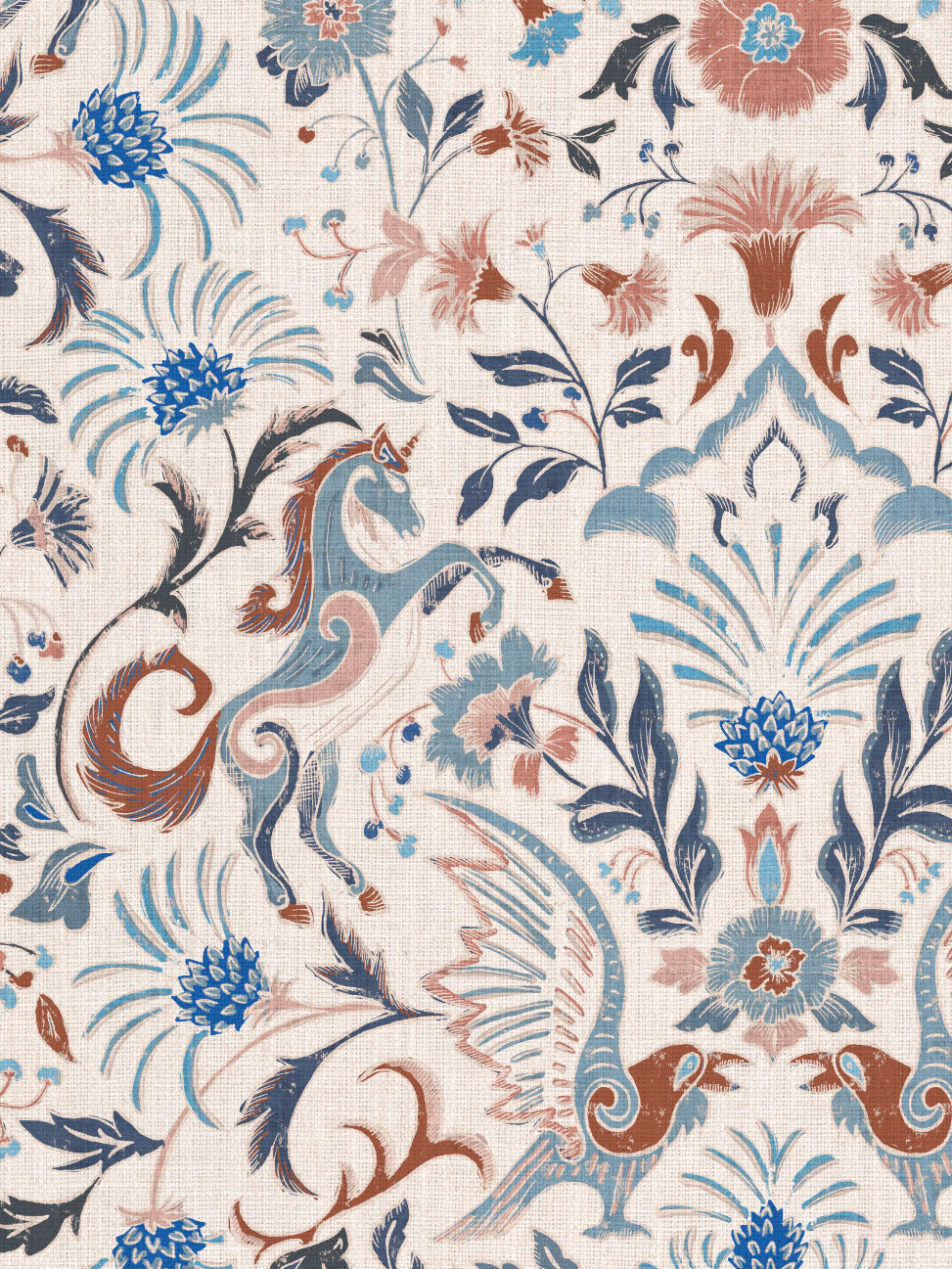 Astrid - Rust Blue | Luxury Pencil Pleat Curtains - The Honesty Works