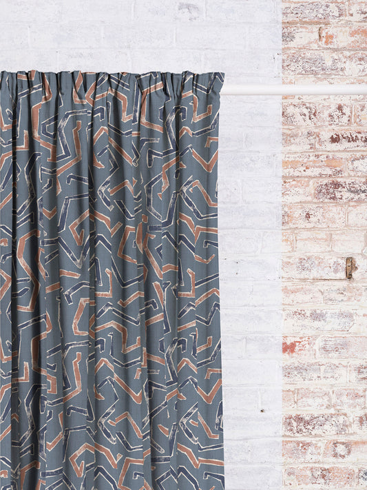 Ava - North Sea Blue | Luxury Pencil Pleat Curtains - The Honesty Works