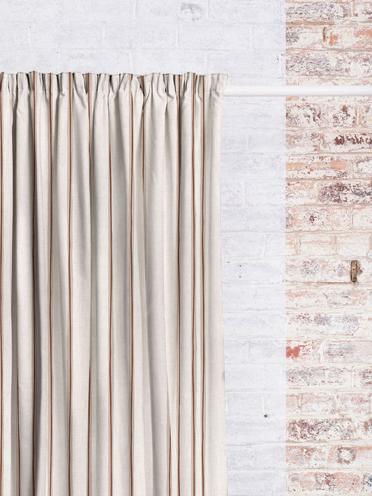 Ayrshire Stripe - Ivory | Luxury Pencil Pleat Curtains - The Honesty Works