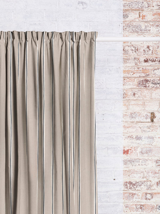 Ayrshire Stripe - Oat | Luxury Pencil Pleat Curtains - The Honesty Works
