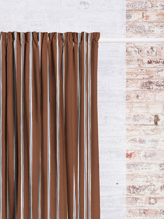 Ayrshire Stripe - Terracotta | Luxury Pencil Pleat Curtains - The Honesty Works