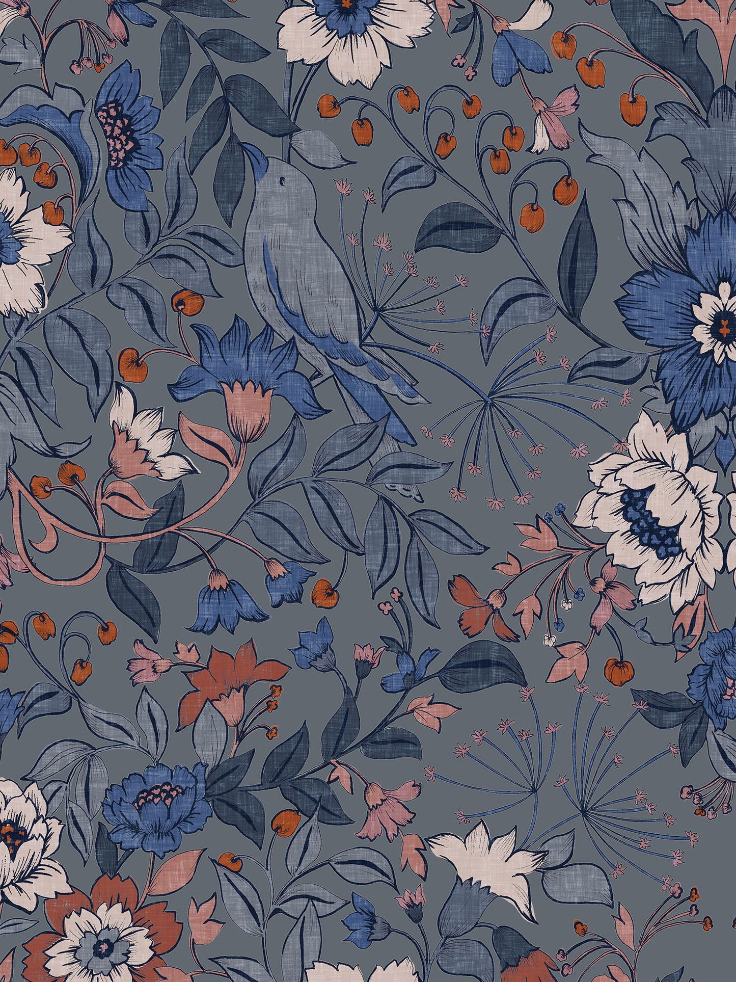 Hidden Valley- Navy | Luxury Pencil Pleat Curtains - The Honesty Works