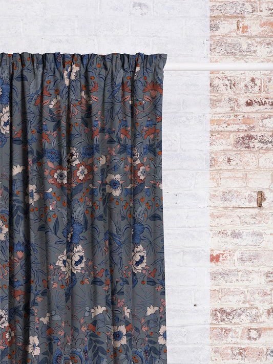 Hidden Valley- Navy | Luxury Pencil Pleat Curtains - The Honesty Works