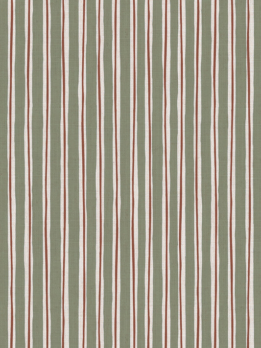 Morton Stripe - Moss | Luxury Pencil Pleat Curtains - The Honesty Works