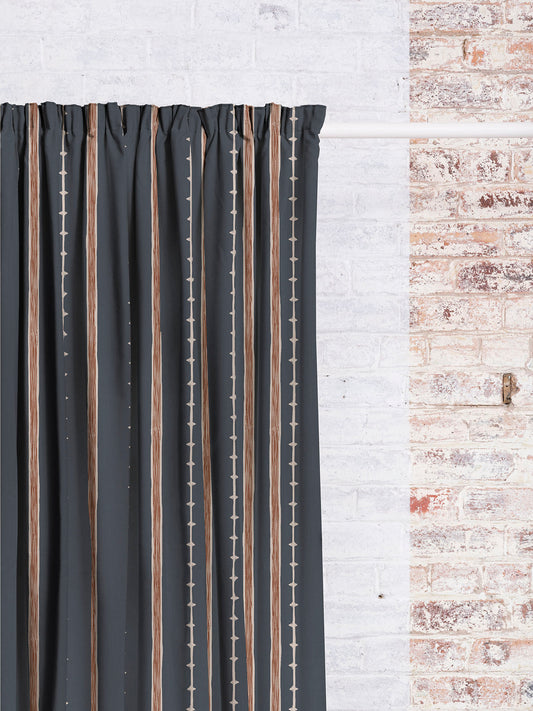 Remy Stripe - Navy | Luxury Pencil Pleat Curtains - The Honesty Works