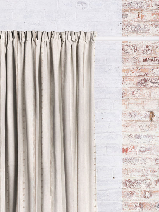 Remy Stripe - Oat | Luxury Pencil Pleat Curtains - The Honesty Works