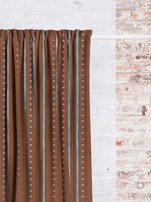 Remy Stripe - Terracotta | Luxury Pencil Pleat Curtains - The Honesty Works