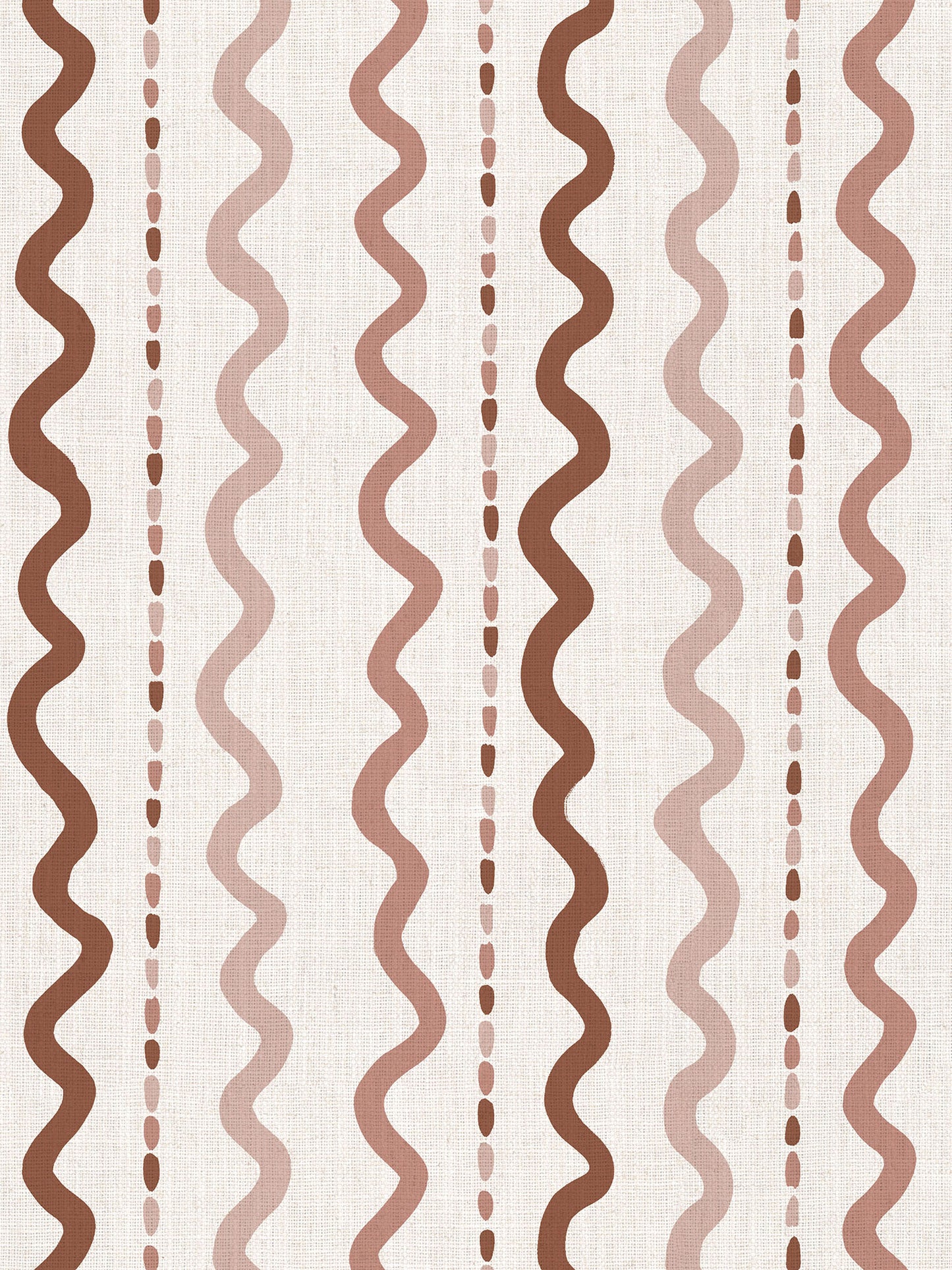 Wiggle Stripe - Terracotta | Luxury Pencil Pleat Curtains