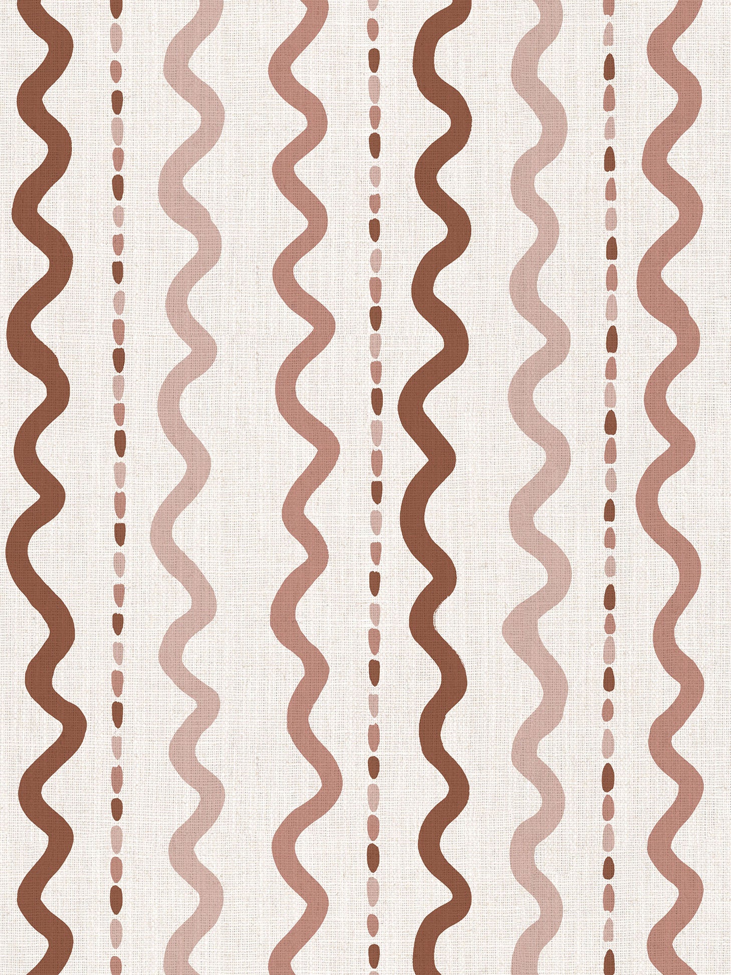 Wiggle Stripe - Terracotta | Luxury Pencil Pleat Curtains - The Honesty Works