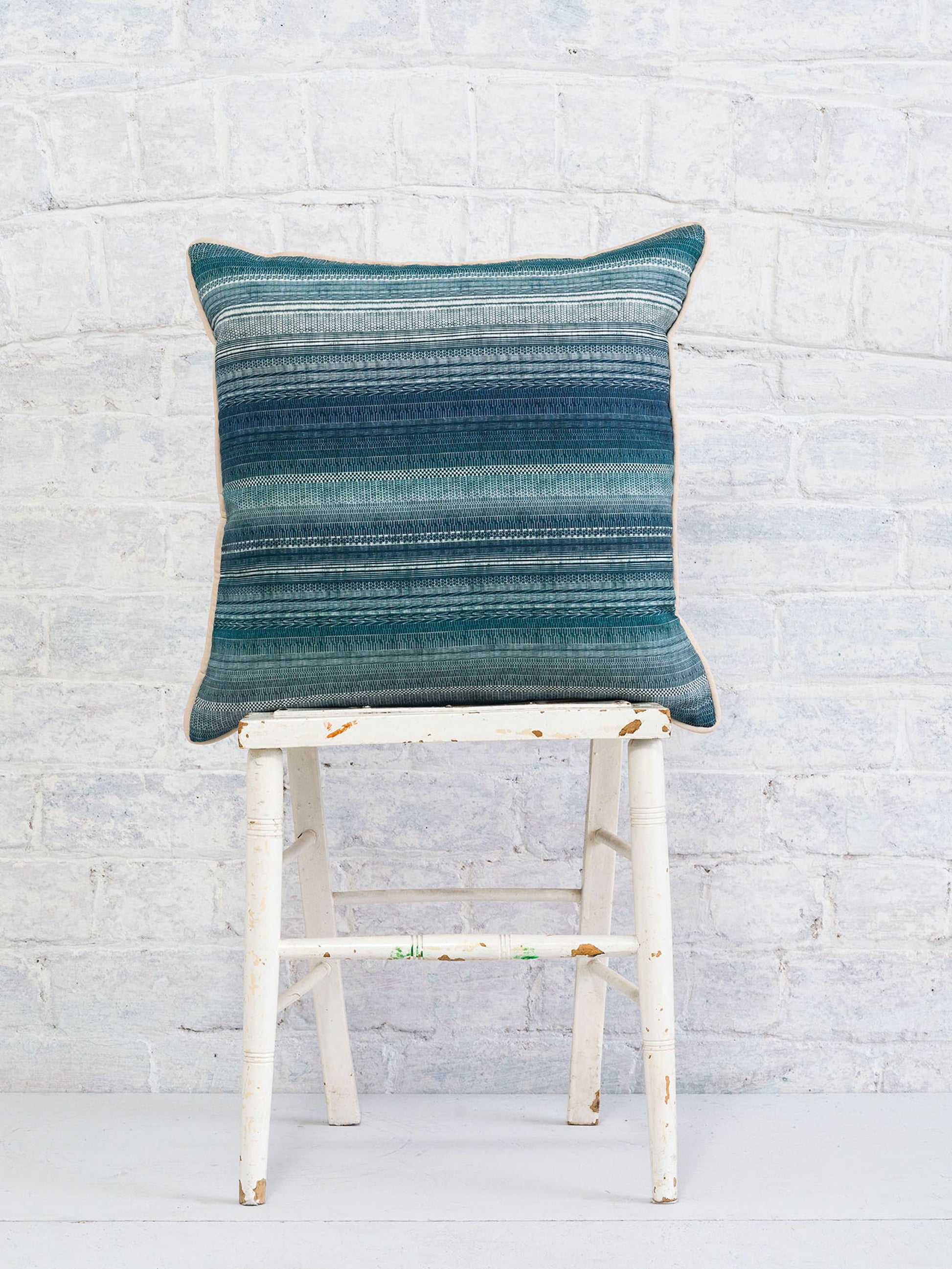 Donnington - Blue | Luxury Piped Cushion 43cmx43cm - The Honesty Works