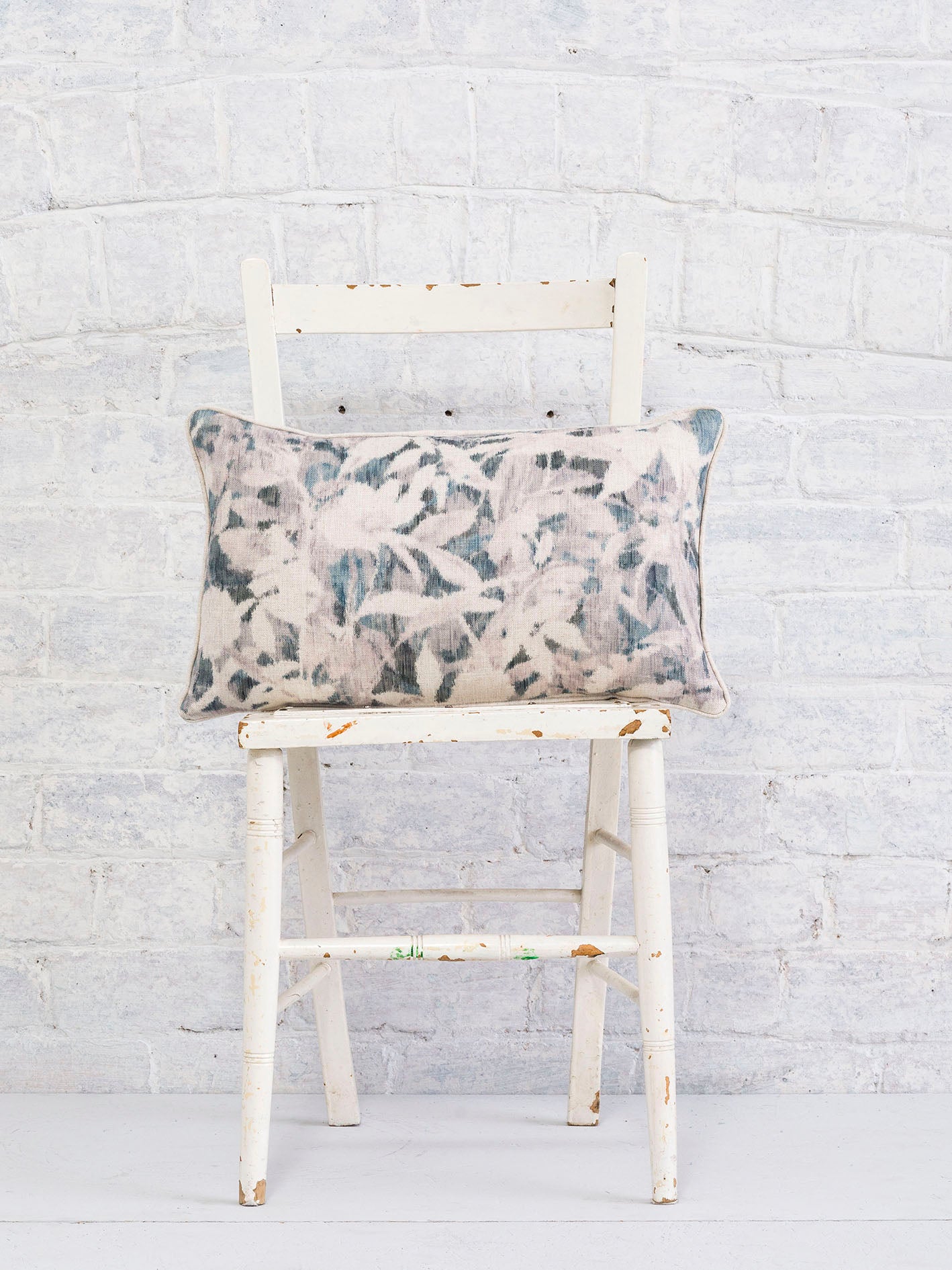 Dusk Blooms - Grey | Luxury Linen Piped Cushion 30cmx50cm - The Honesty Works