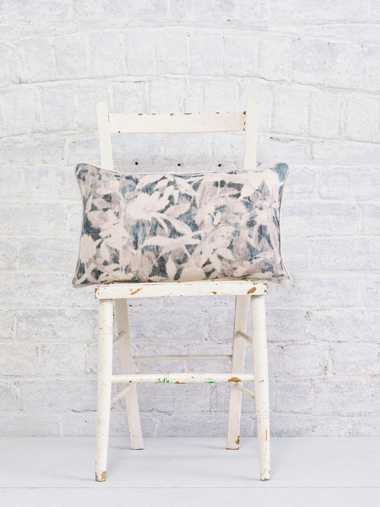 Dusk Blooms - Grey | Luxury Linen Piped Cushion 30cmx50cm - The Honesty Works