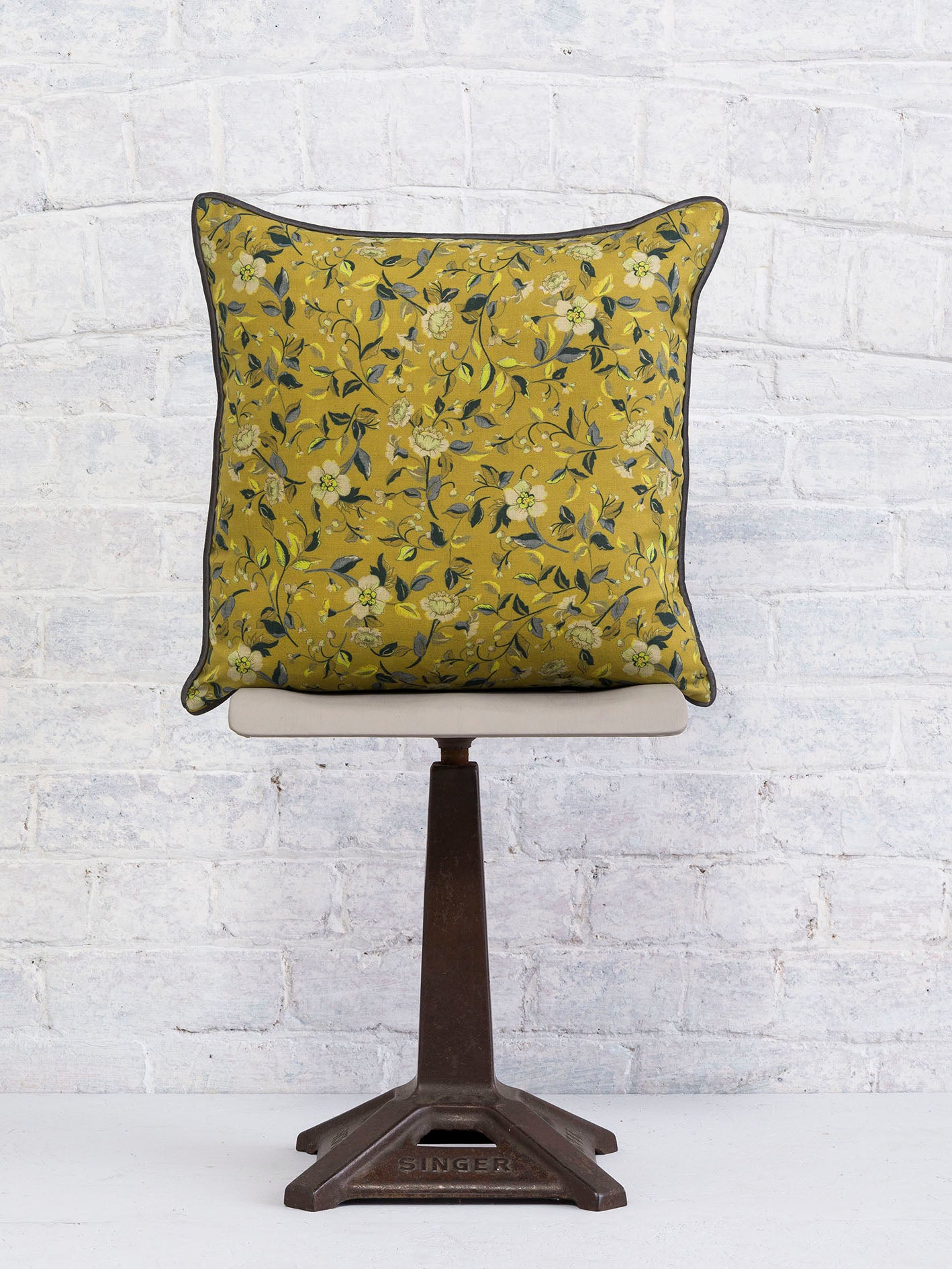 Kirkland Park - Gold | Luxury piped cushion 43cmx43cm - The Honesty Works