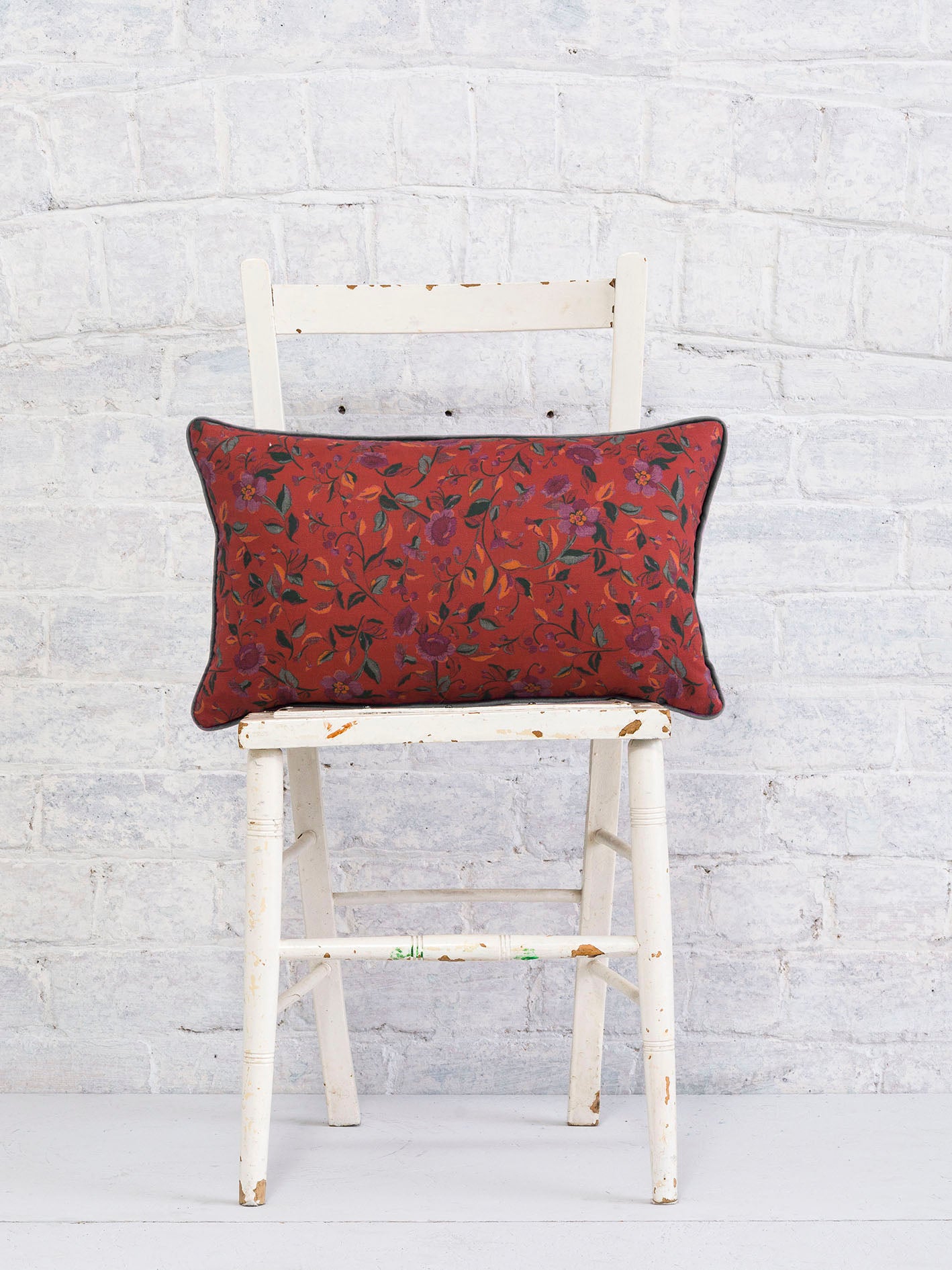 Kirkland Park - Red | Luxury Piped Cushion 30cmx50cm - The Honesty Works