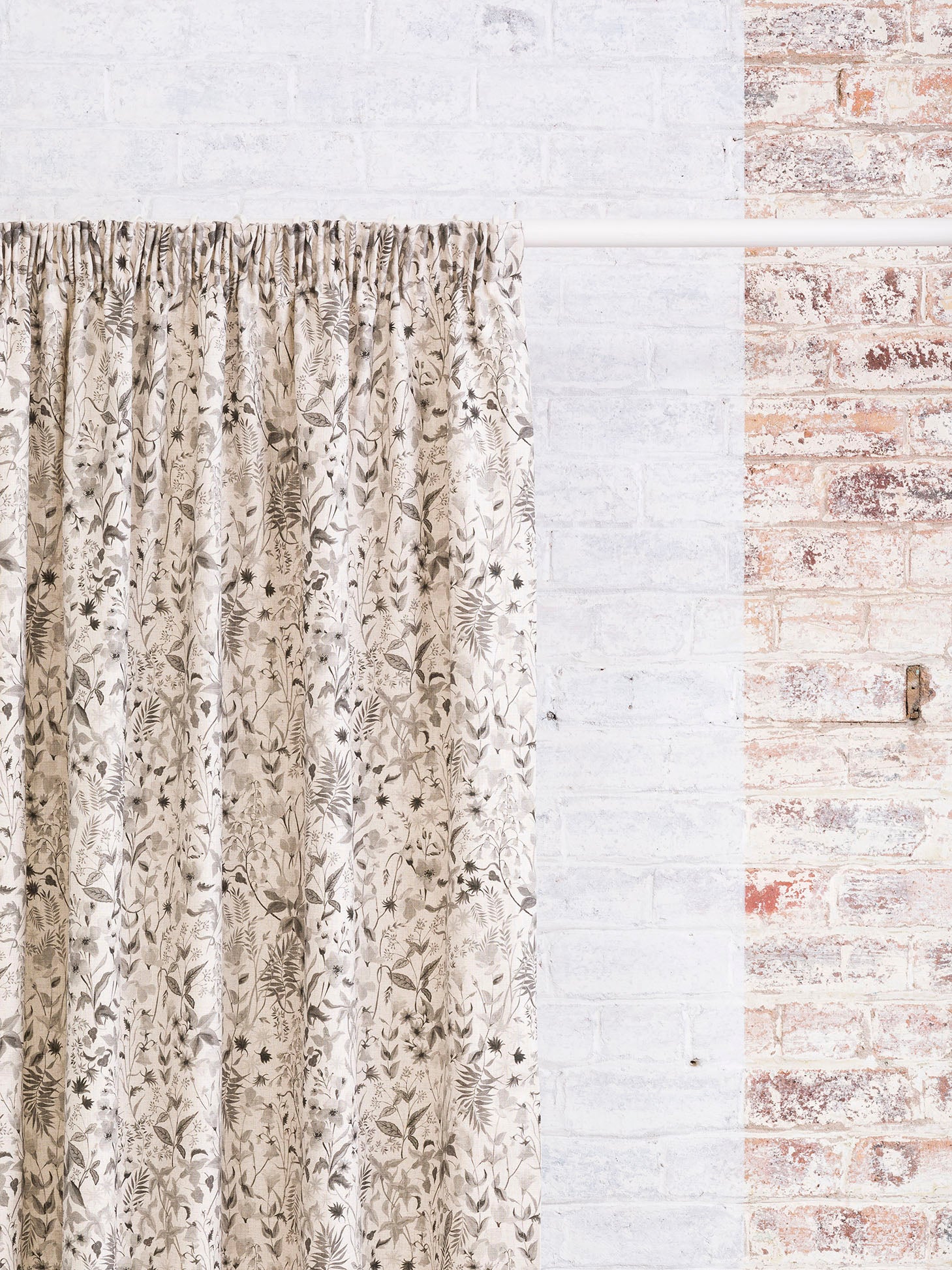 Meadow View - Grey | Luxury Viscose Linen Pencil Pleat Curtains - The Honesty Works