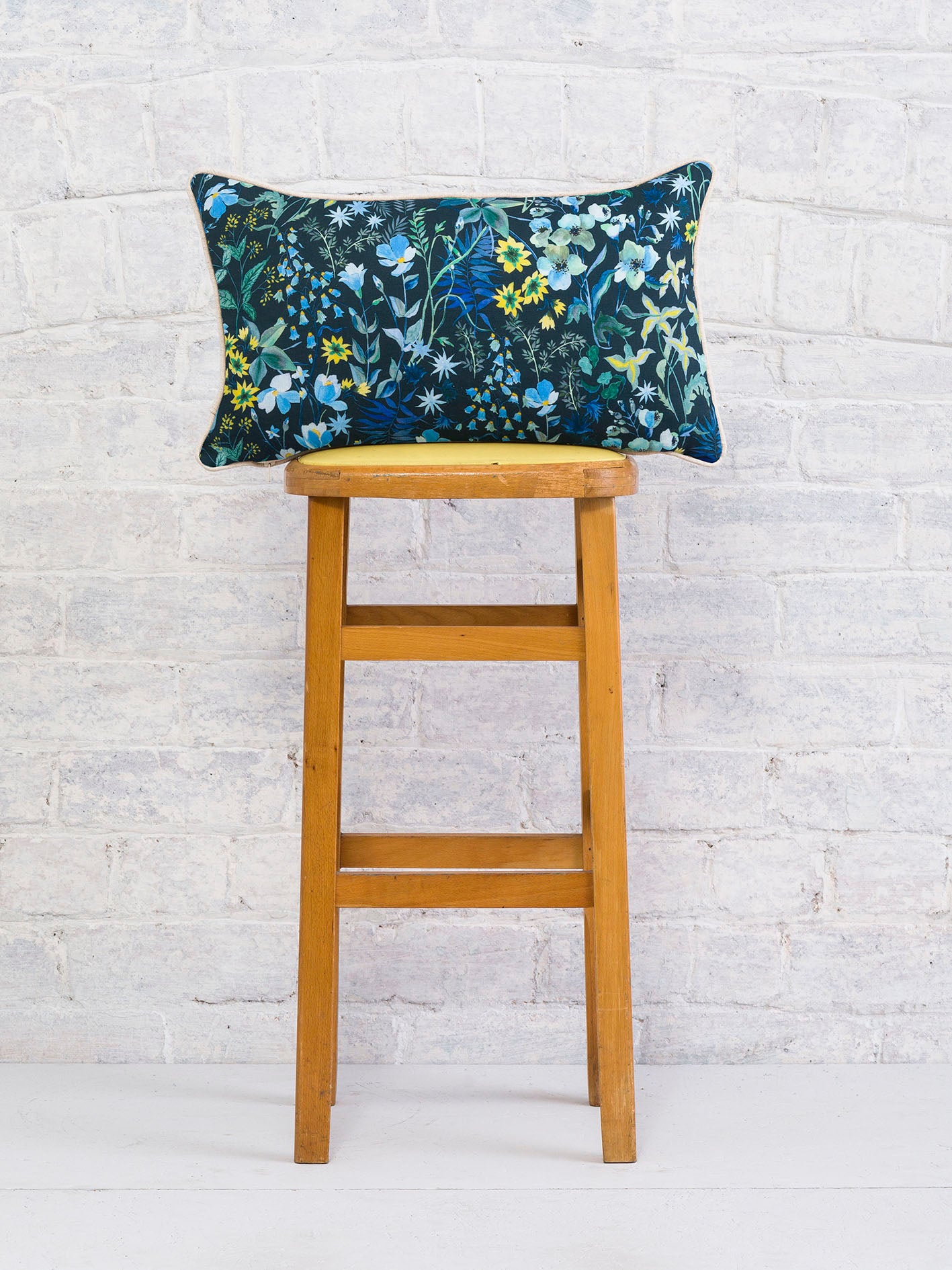 Meadow View - Navy | Luxury Piped Cushion 30cmx50cm - The Honesty Works