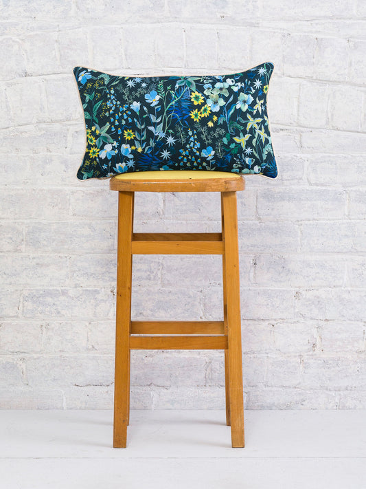 Meadow View - Navy | Luxury Piped Cushion 30cmx50cm - The Honesty Works