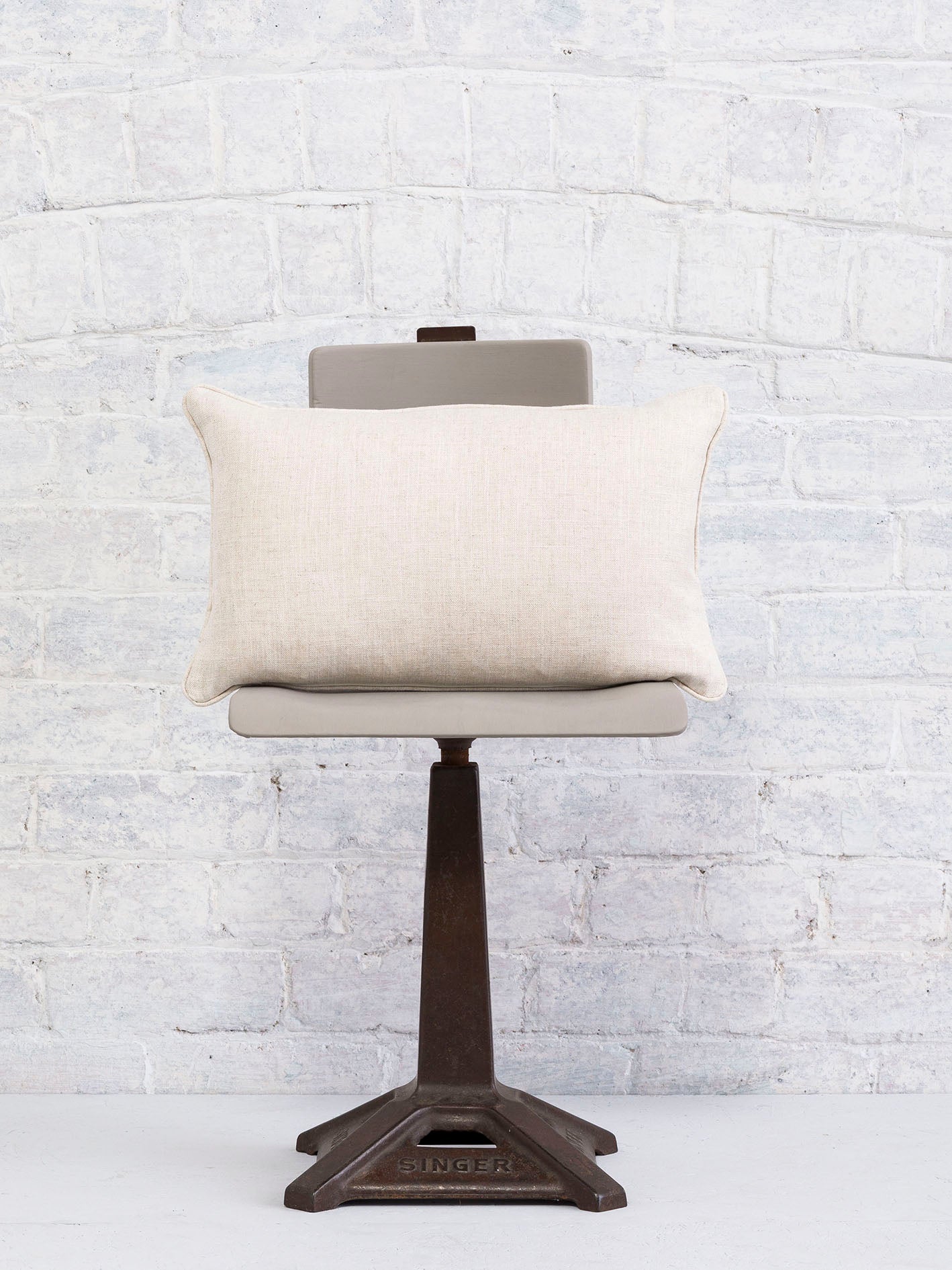 Meadow View - White | Luxury Linen Piped Cushion 30cmx50cm - The Honesty Works