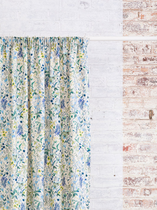 Meadow View - White | Luxury Viscose Linen Pencil Pleat Curtains - The Honesty Works