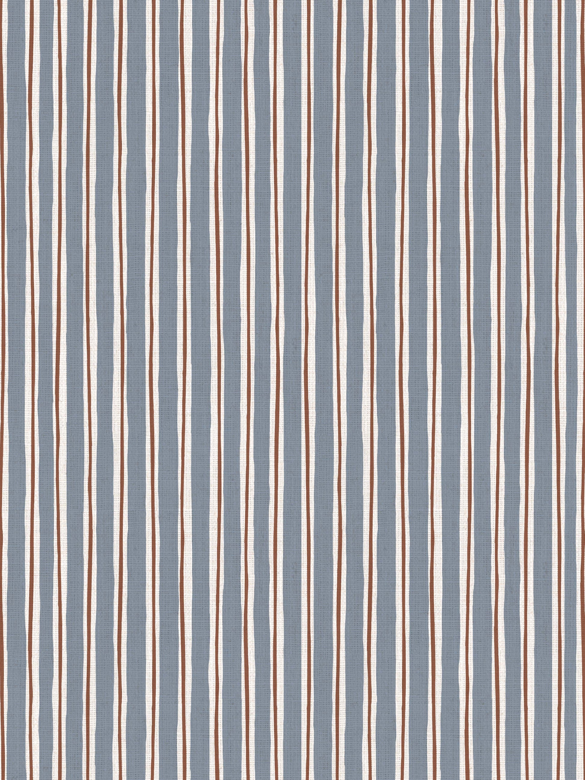 Morton Stripe - Dusty Blue | Luxury Pencil Pleat Curtains - The Honesty Works