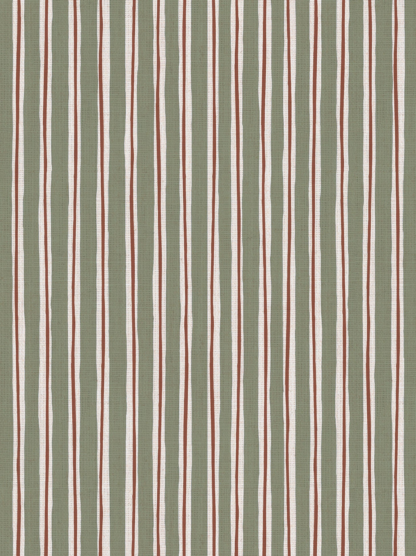 Morton Stripe - Moss | Luxury Pencil Pleat Curtains - The Honesty Works