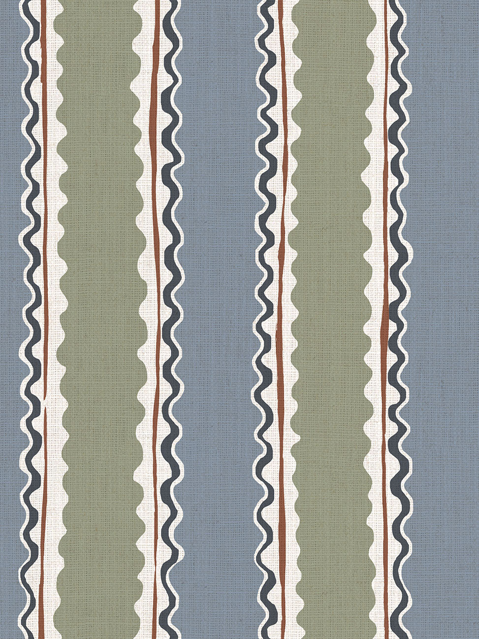 Soranna Stripe - Blue Moss | Luxury Pencil Pleat Curtains