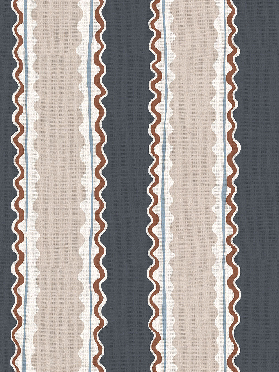 Soranna Stripe - Navy | Luxury Pencil Pleat Curtains